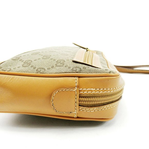 Authentic GUCCI clutch bag GG pattern beige canvas leather - Picture 2 of 7